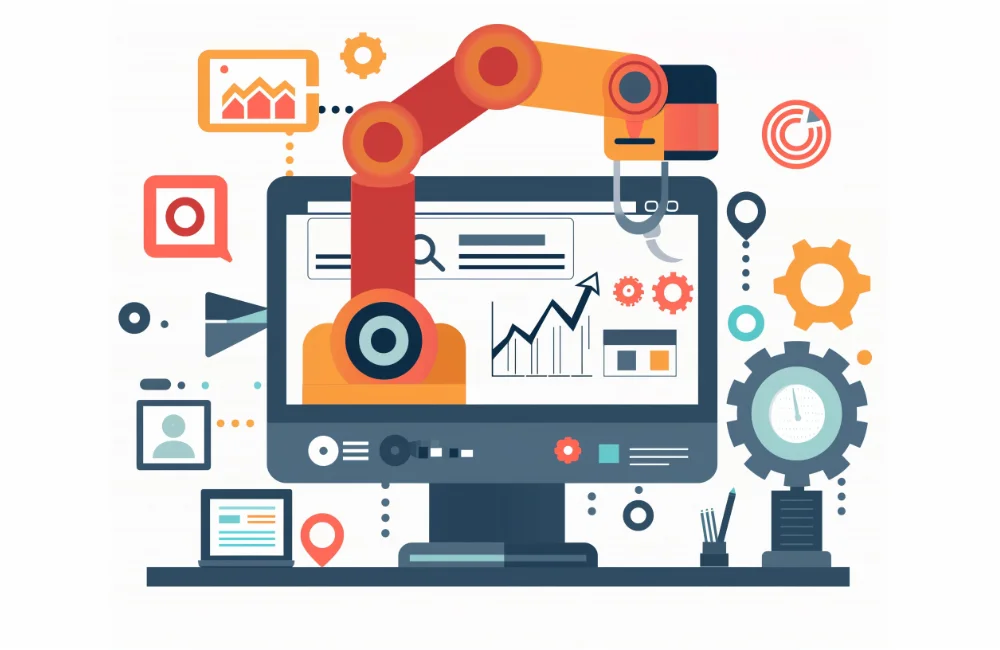 Graphic showing aspects of digital marketing - Marketing Trends for Industrial Businesses