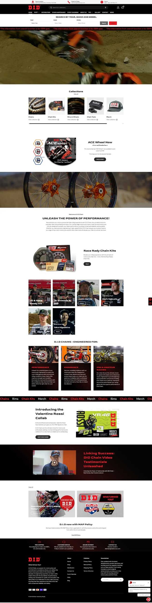 Motorcycle Chain Manufacturer. Website and logo design by Navarro Creative Group