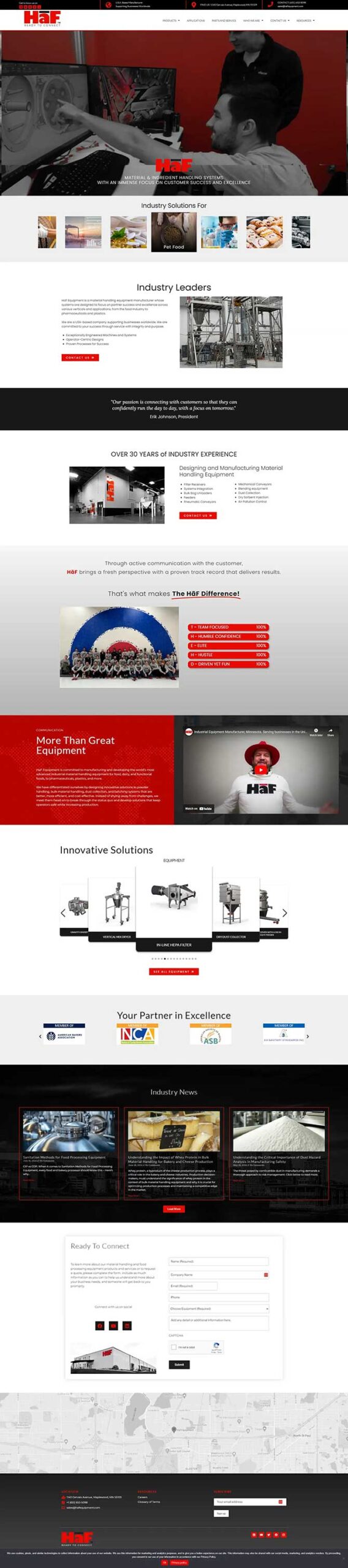 Industrial Equipment Design. Website and logo design by Navarro Creative Group