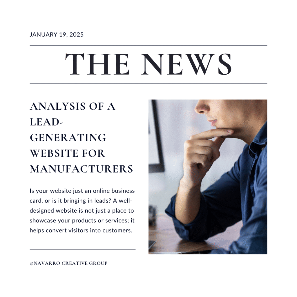 News Headline Lead-generating website for manufacturers