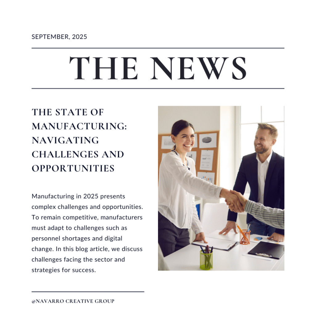 Female and male business leaders shaking hands - Overcoming Challenges in Manufacturing in 2025