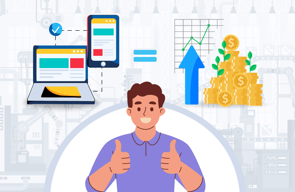 illustration of manufacturing website sales tool as a great way for sales in 2025