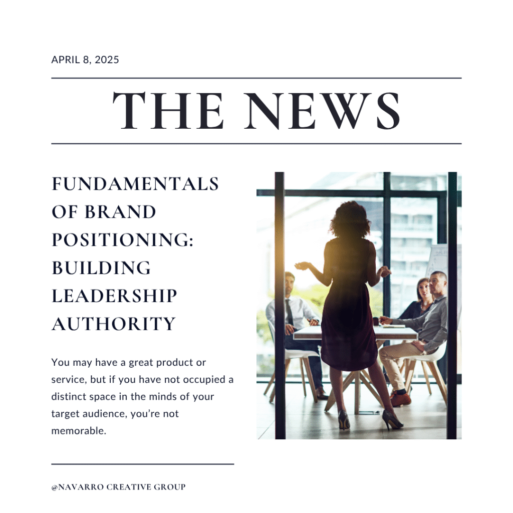 New Headline - Brand Positioning. Fundamentals if Brand Positioning: Building Leadership Authority,