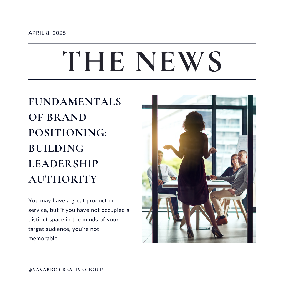 New Headline - Brand Positioning. Fundamentals if Brand Positioning: Building Leadership Authority,