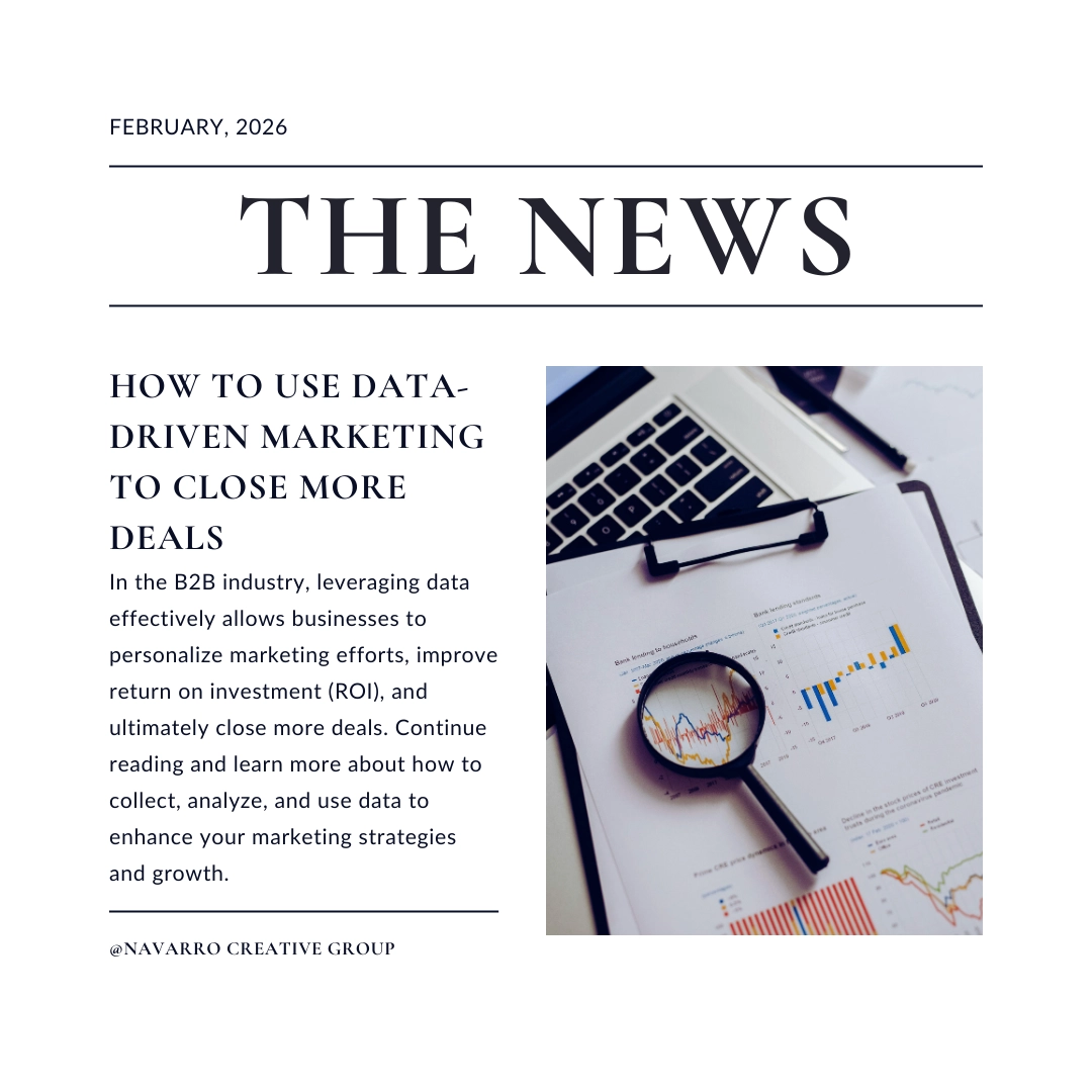 Laptop, charts, and magnifying glass illustrating data-driven marketing strategies for B2B deal optimization.